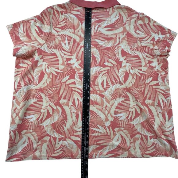 Lands’ End Coral Tropical Botanical Polo Top Womens Sz 3X Casual‎ Summer - Picture 5 of 8